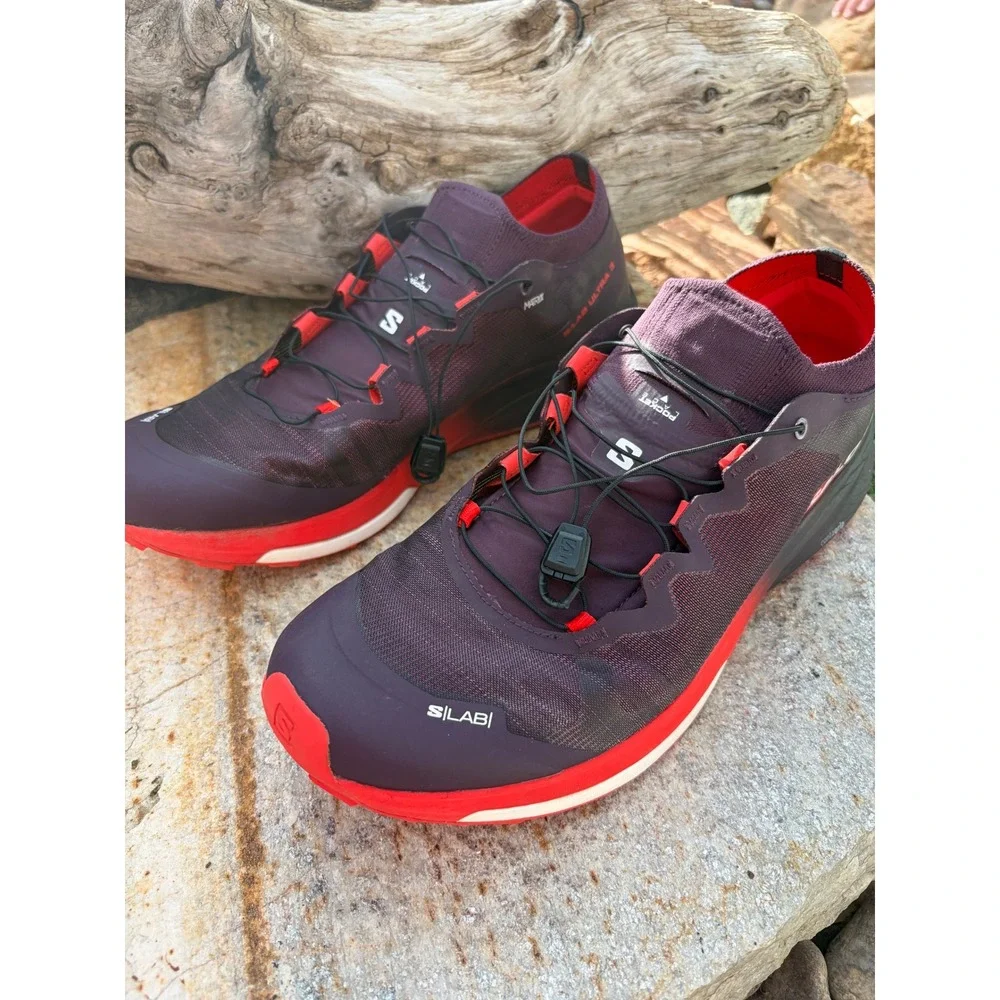 Salomon S/Lab Ultra 3 Maverick Red Trail Running Shoes Mens 12 Womens 13 471888 - Picture 9 of 14